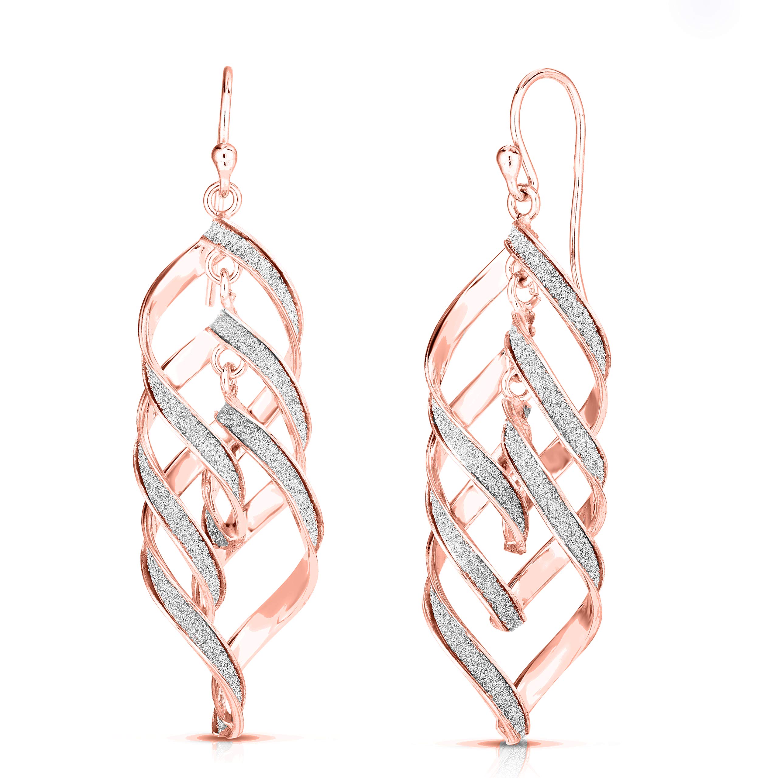 925 Sterling Silver Drop & Dangle Earrings for Women - Elegant Curved Twisted Dangle Earrings | Women's Jewelry Gifts | Perfect for Parties, Weddings & Everyday Wear