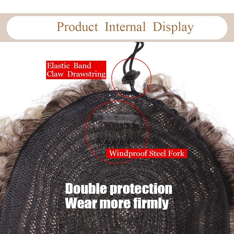 DYPASA Kinky Curly Clip-in Ponytail Hair Extensions for Women - Afro High Puff Synthetic Hair Bun with Bangs | Natural Look for Daily Wear, Parties & Cosplay (Color Q35-2)