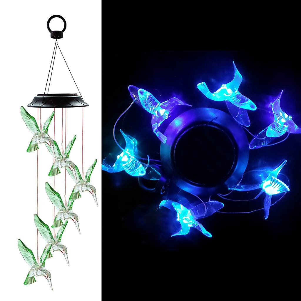Solar-Powered Wind Chimes for Outdoor Garden Decor - Elegant Solar Luminous Wind Chimes for Patio, Yard & Home Decoration - Perfect Gift for Garden Lovers (Day & Night Use)