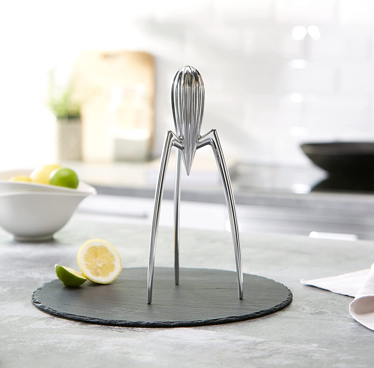 Alessi Juicy Salif Manual Citrus Squeezer - Premium Aluminum Lemon & Orange Juicer for Fresh Juice - Perfect for Kitchen, Bar, and Breakfast Use