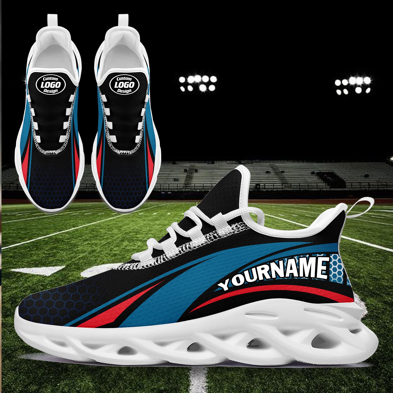 Custom Maxsoul Personalized Sneakers for Men & Women - Lightweight Comfortable Walking Shoes FN003 E025022 (Size 16) - Perfect for Running, Gym Workouts & Casual Wear