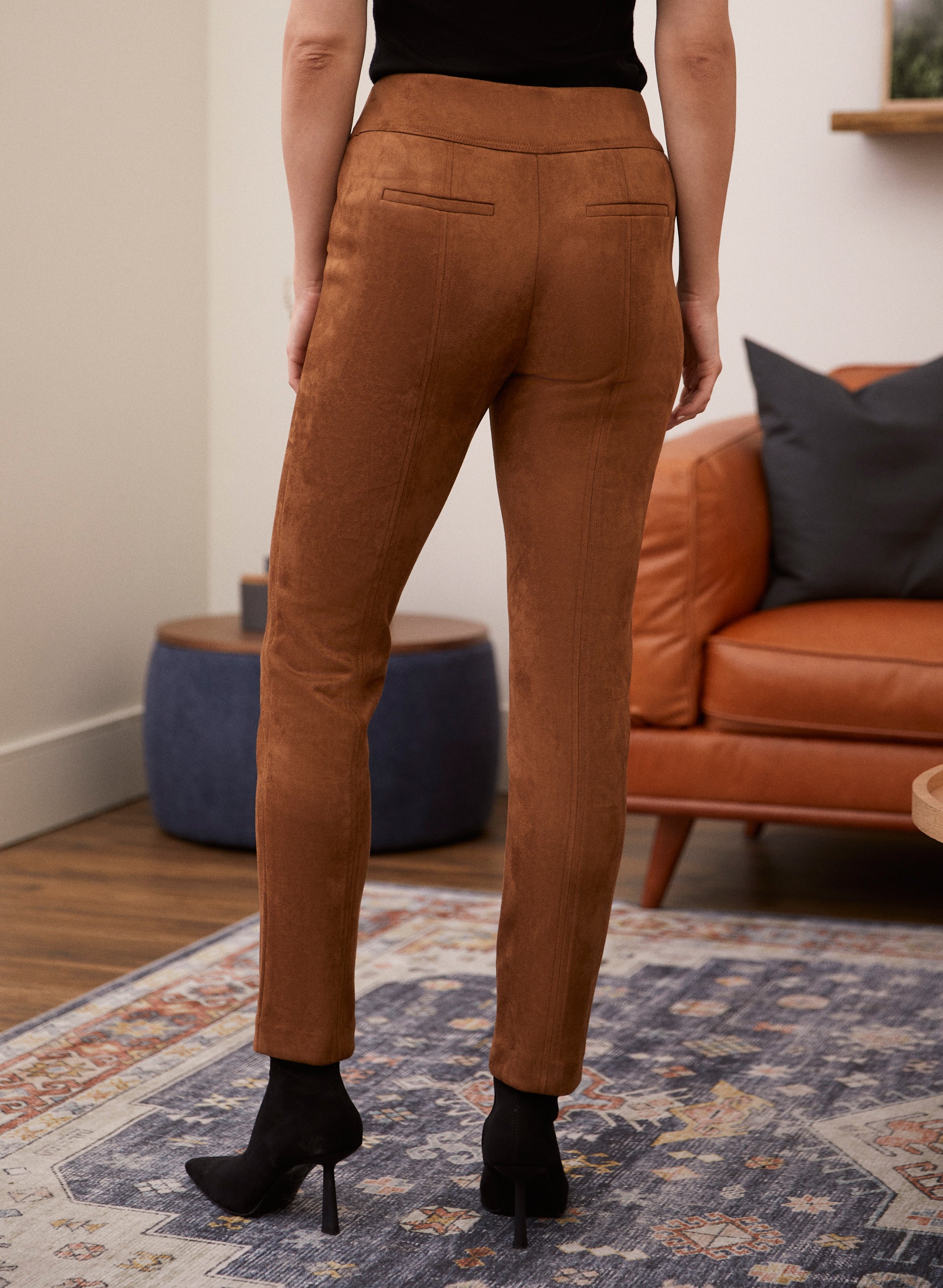 Premium Faux Suede Leggings for Women - High Waisted Stretchy Yoga Pants - Trendy Casual & Workout Wear for Fall & Winter Fashion