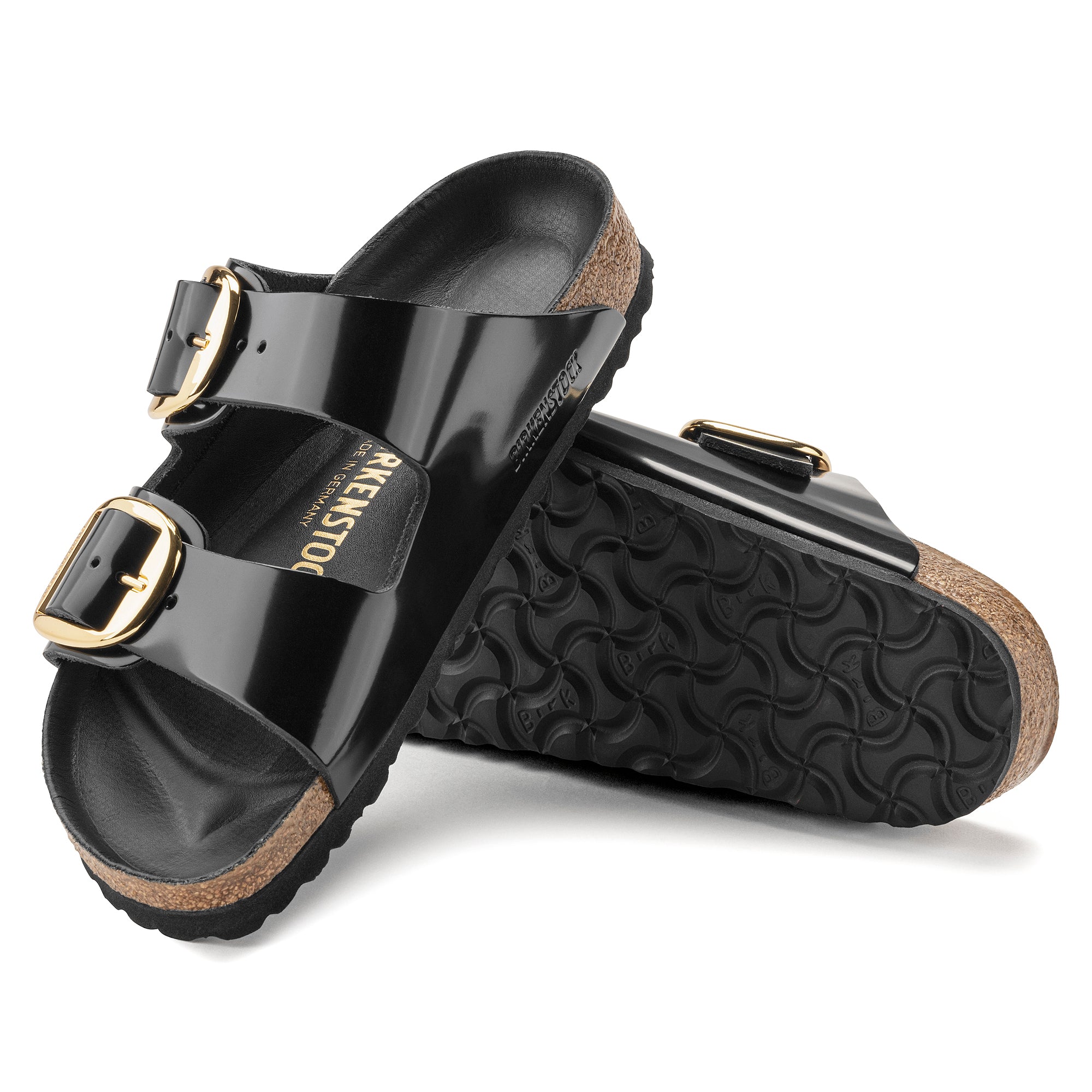 Birkenstock Arizona Big Buckle Sandals - Genuine Leather High Shine Black Patent - Comfortable Arch Support for Women & Men - Perfect for Casual Wear, Beach & Summer Outfits