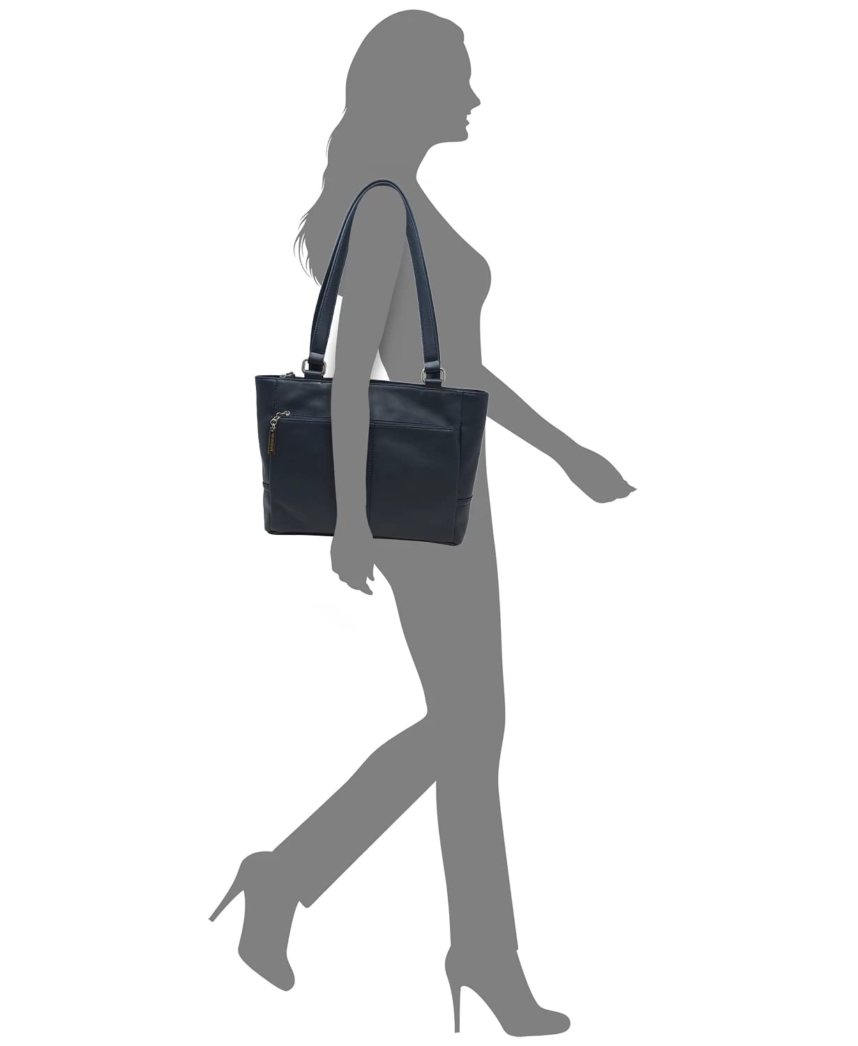 Giani Bernini Nappa Classic Leather Tote Bag for Women - Genuine Leather Handbag with Spacious Interior, Navy Blue - Perfect for Work, Travel & Everyday Use