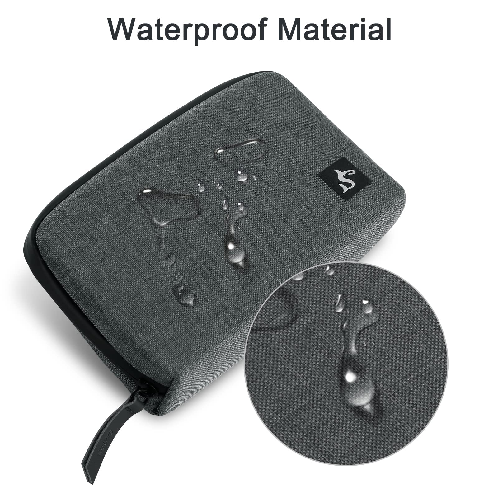 Waterproof Electronic Organizer Travel Case - Large Dark Gray Cable Storage Bag for Chargers, Hard Drives & Power Banks | Perfect for Travel, Office & Daily Organization