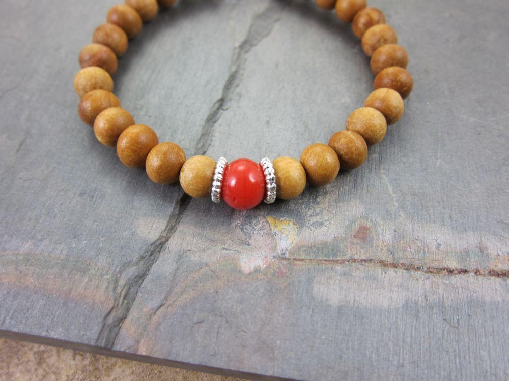 Adjustable Sandalwood Prayer Beads Mala Bracelet - Handmade Buddhist Meditation & Yoga Accessory for Mindfulness & Spiritual Healing