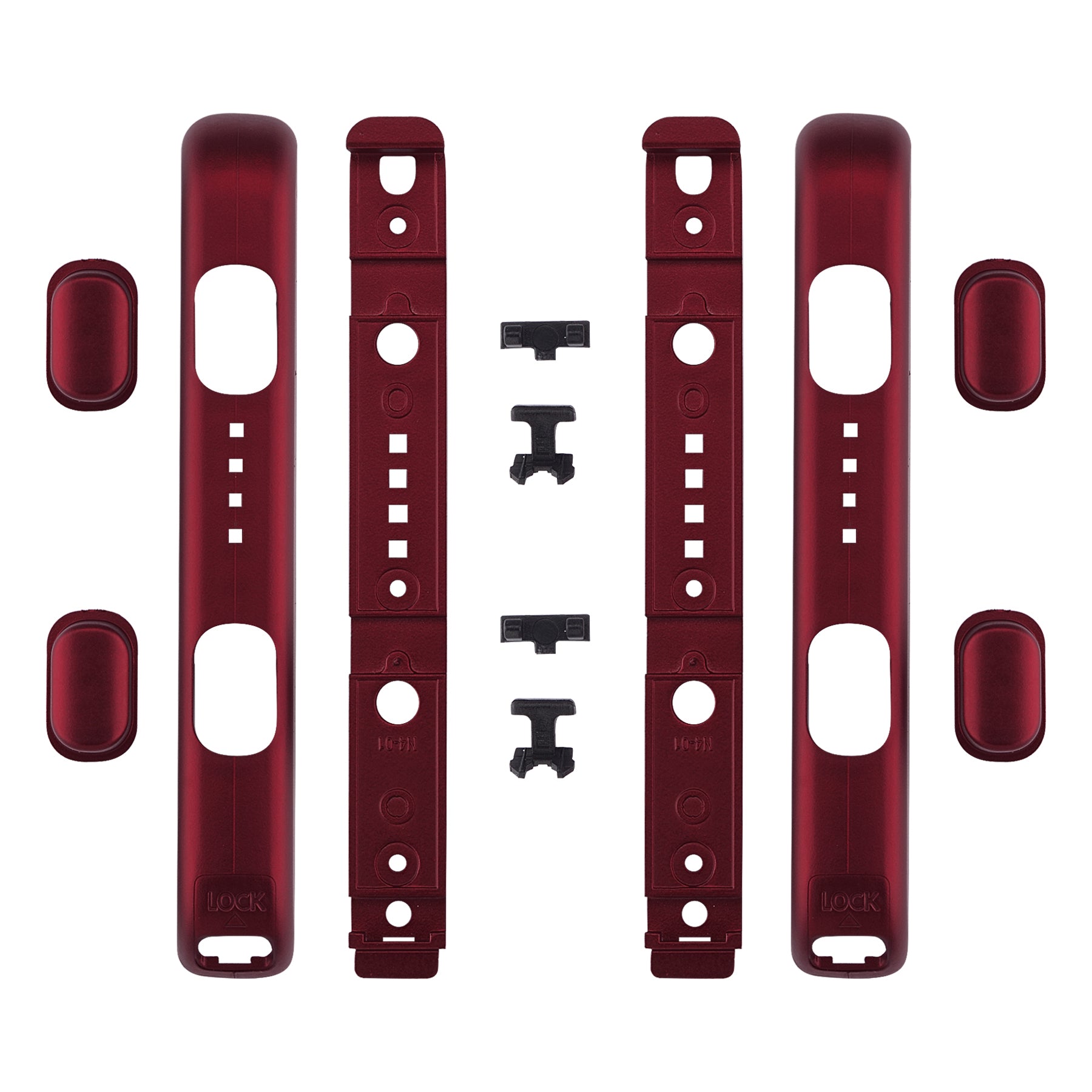 ExtremeRate Scarlet Red Soft Touch Replacement Shell for Nintendo Switch Joy-Con (2 Pack) - Custom Joy-Con Wrist Strap & Housing Buttons - Perfect for Gaming Comfort & Controller Protection