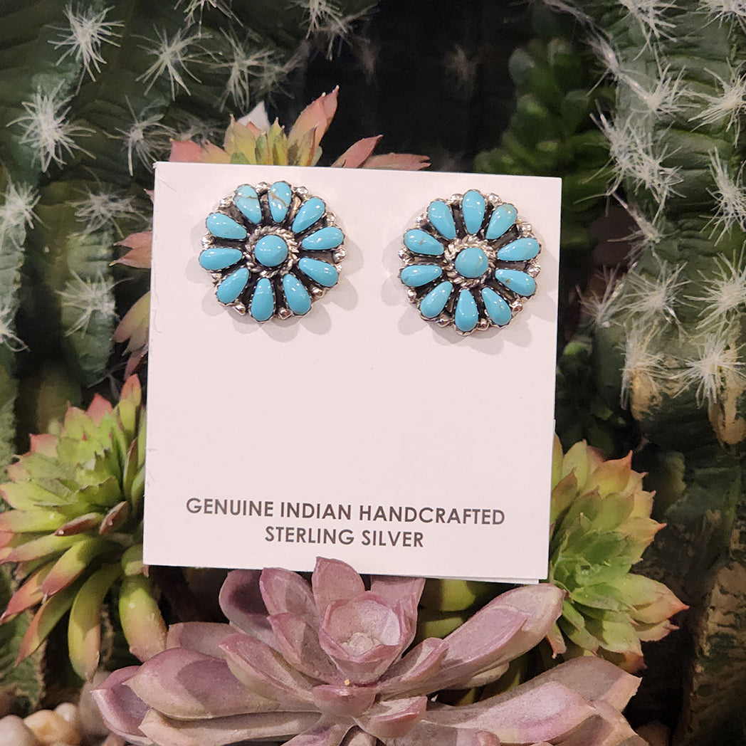 Turquoise Bee Stud Earrings for Women - Dainty Floral Jewelry Gift for Birthday, Wedding, Party & Everyday Wear