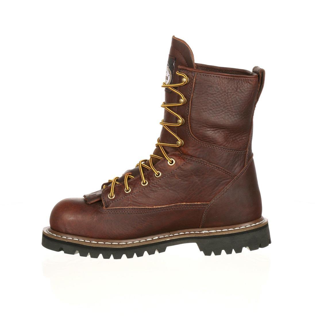 Steel Toe Waterproof Work Boots for Men - Slip Resistant Safety Shoes with Lace-Up Design for Construction, Warehouse & Outdoor Work