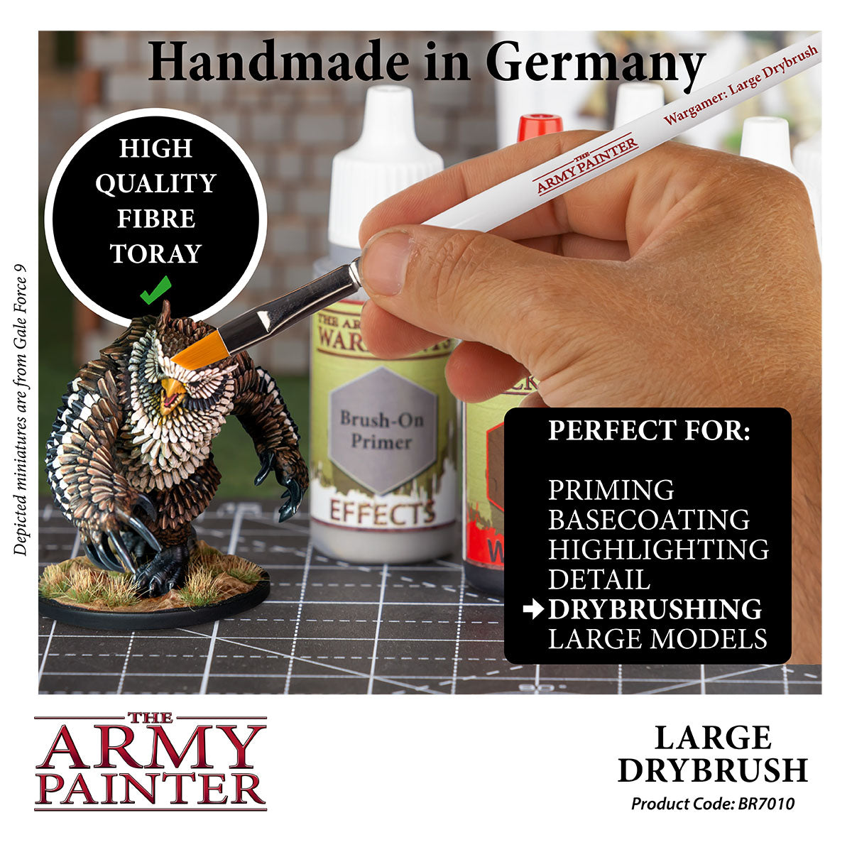 Wargamer Brush - Large Drybrush for Miniature Painting & Tabletop Gaming - Perfect for Warhammer, D&D, and Model Detailing
