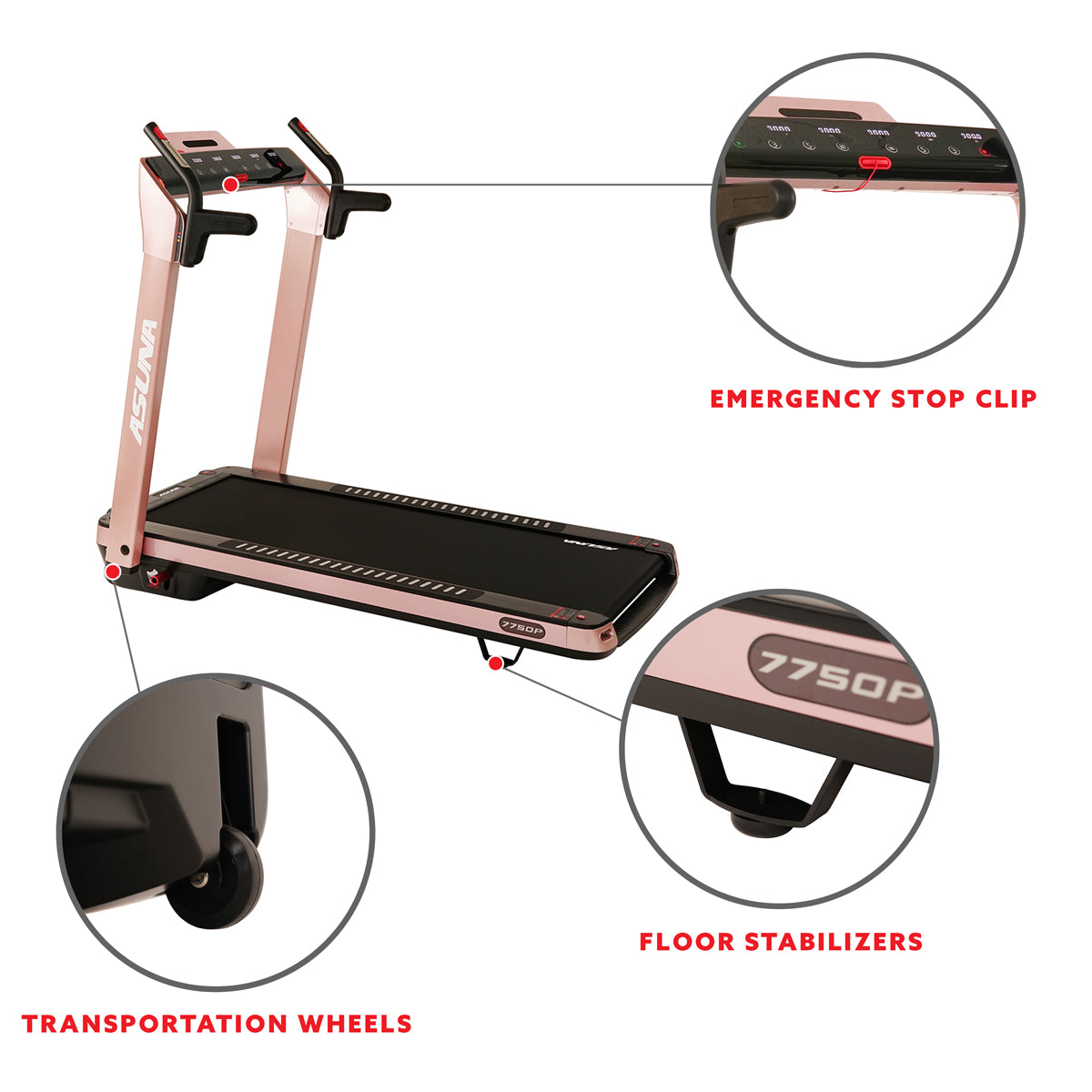 SpaceFlex Pink Foldable Treadmill with Auto Incline - Wide Running Deck for Home Gym, Cardio Workout & Small Spaces | Perfect for Apartment Fitness & Women's Home Exercise