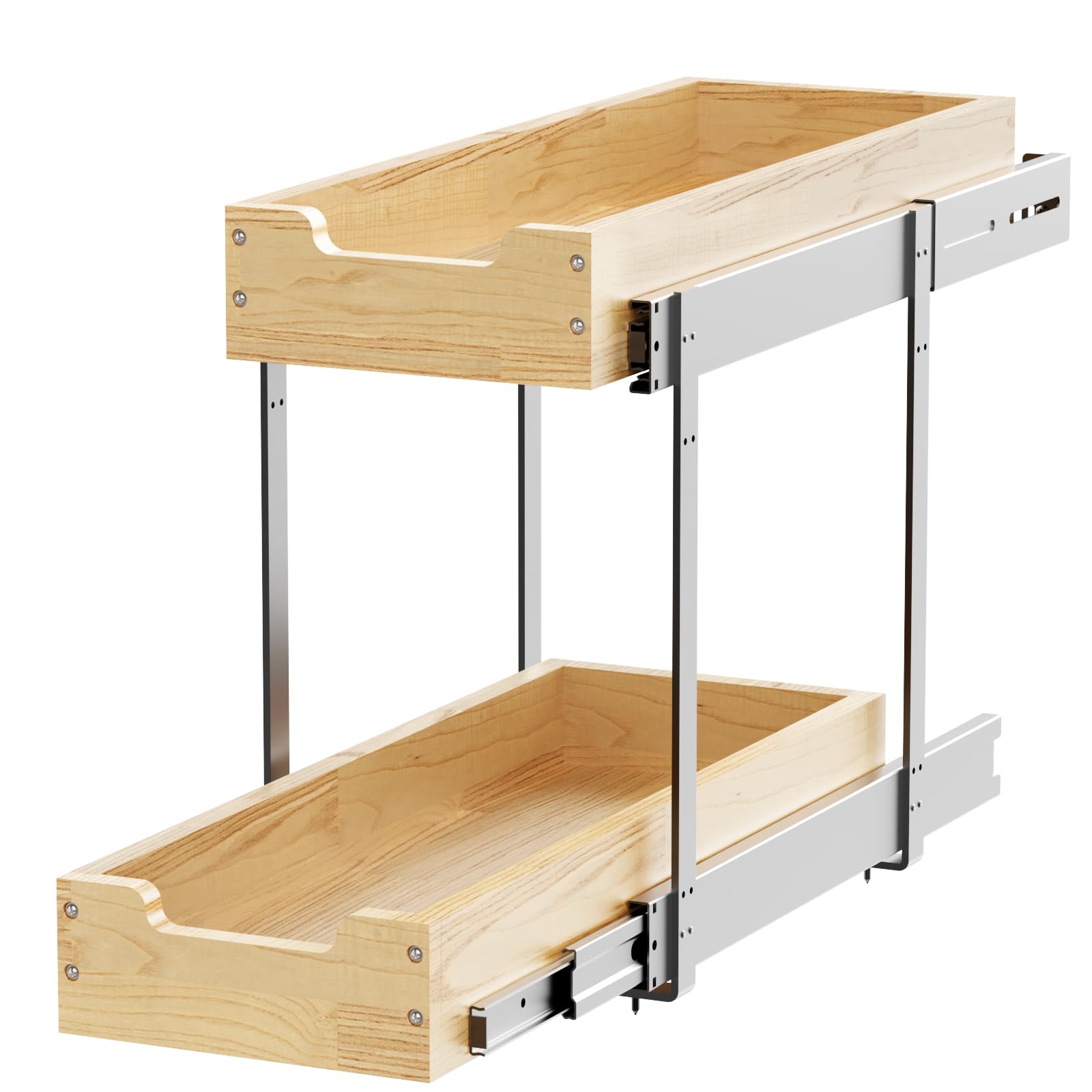 Heavy-Duty Wooden Pull Out Cabinet Organizer - 9