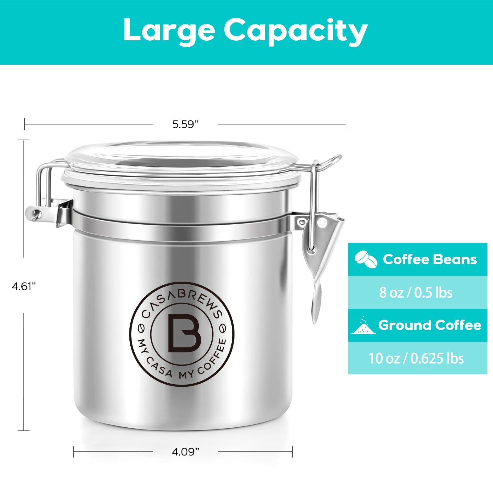 CASABREWS 20 Bar Espresso Machine with 8 oz Coffee Storage Container - Professional Barista-Grade Coffee Maker for Home & Office - Perfect for Lattes, Cappuccinos & Espresso Drinks