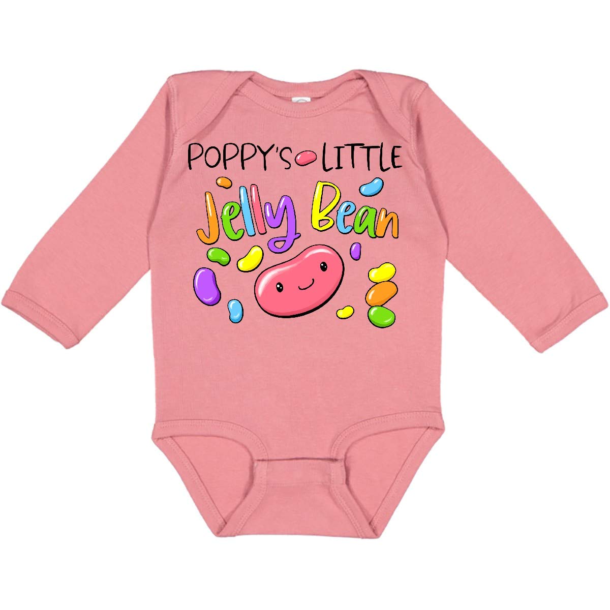 Inktastic Poppy's Little Jellybean Cute Easter Candy Long Sleeve Baby Bodysuit - Adorable Easter Outfit for Infants & Toddlers, Holiday Photo Shoot, Family Gathering, Spring Celebration