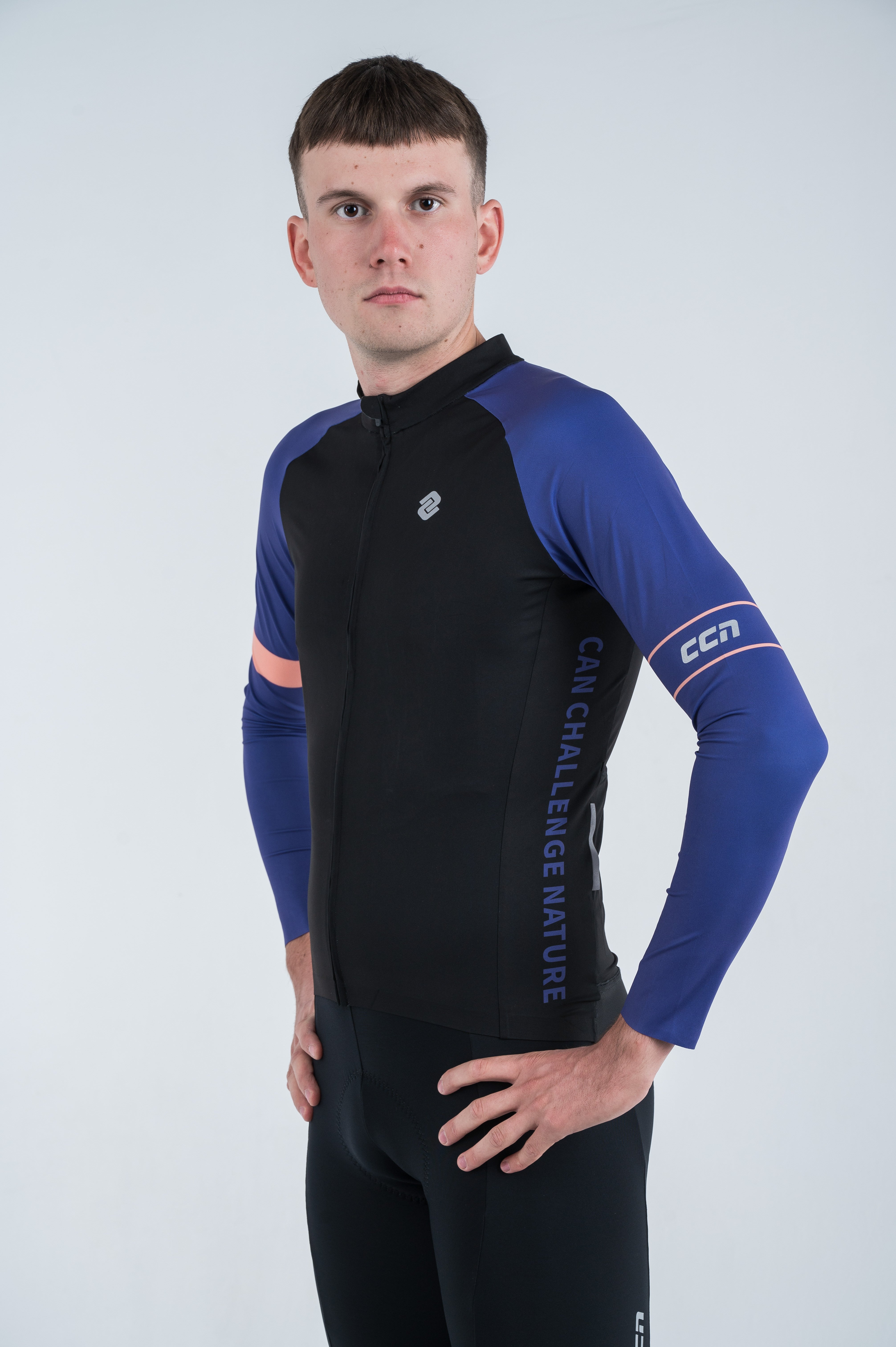 ALL DAY CONTRAST Men's Long Sleeve Jersey Shirt - Breathable Athletic Top for Workout, Running & Casual Wear | Moisture-Wicking Performance Tee