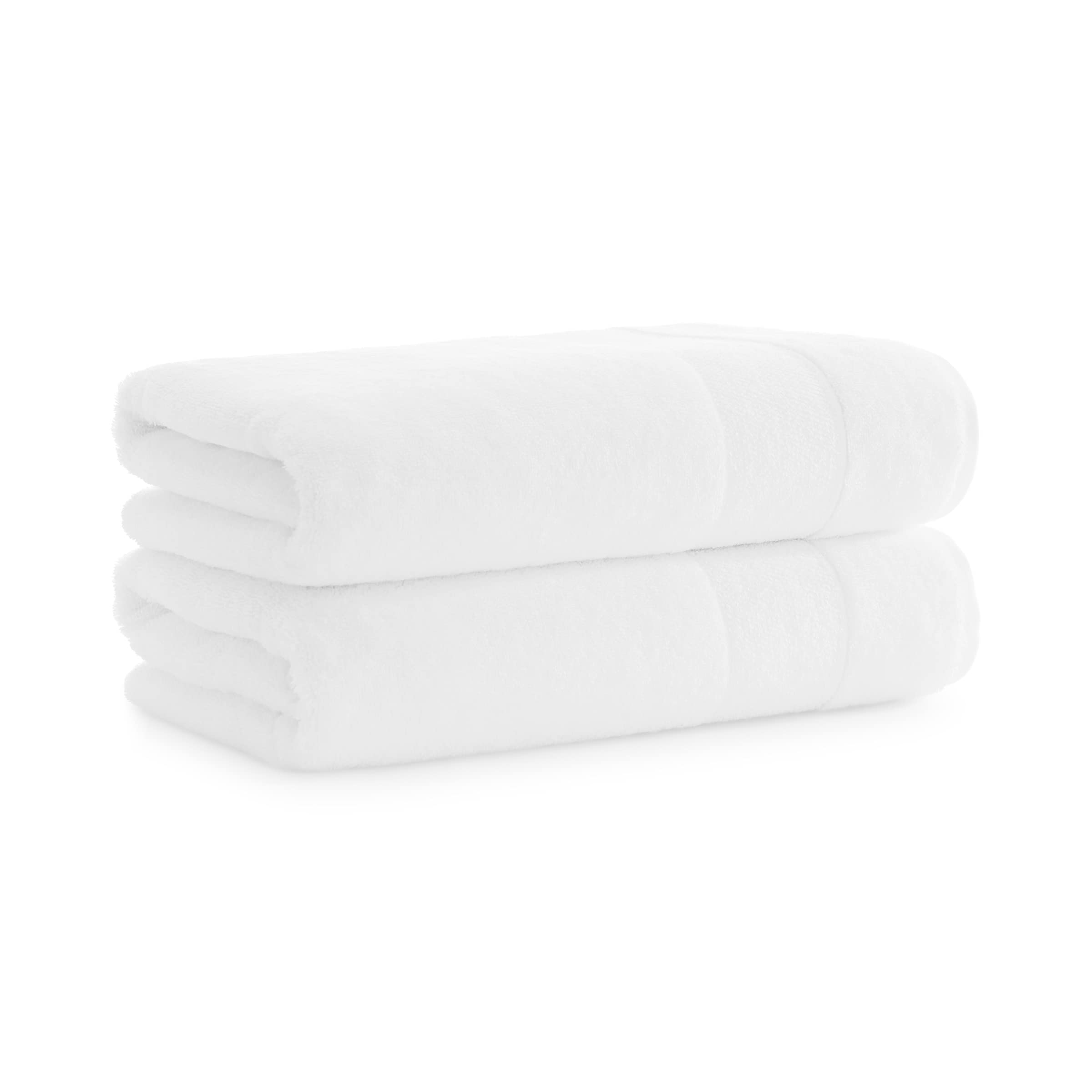 Aston & Arden Aegean Terry Bath Towels Set of 2 - Premium Ringspun Turkish Cotton, Ultra Soft & Absorbent Luxury Hotel & Spa Bathroom Towels, 600 GSM, 30 x 60 Inches, White - Perfect for Bath, Pool & Beach Use