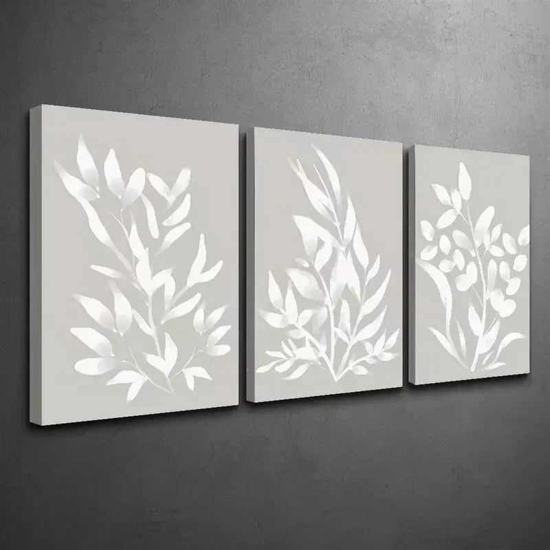 3-Piece Abstract Botanical Watercolor Boho Chic Canvas Wall Art Set - 40x60cm High Quality Framed Prints | 100% Australian Made | Ready to Hang | Perfect for Living Room, Bedroom & Office Decor