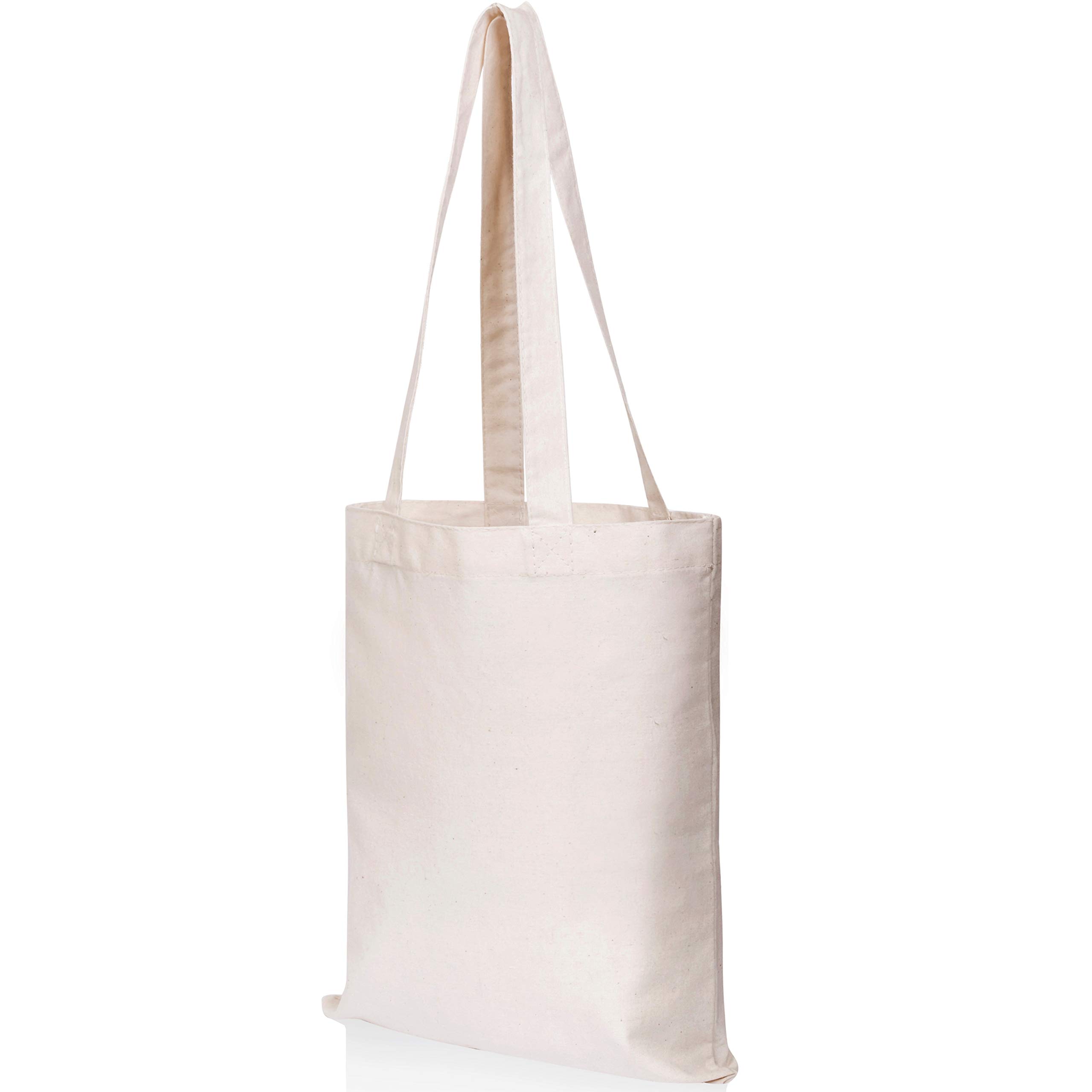 25-Pack Natural Canvas Tote Bags 14x12 Inches - Eco-Friendly Reusable Craft Bags for DIY Projects, Wedding Favors, Party Goodies, Grocery Shopping & Beach Trips
