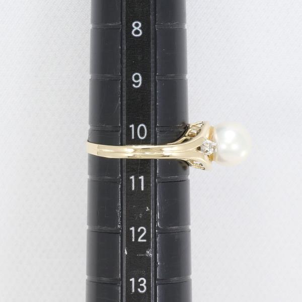 14K Yellow Gold & White Gold Pearl Diamond Ring for Women - Elegant Bridal, Wedding, Anniversary & Engagement Jewelry Gift