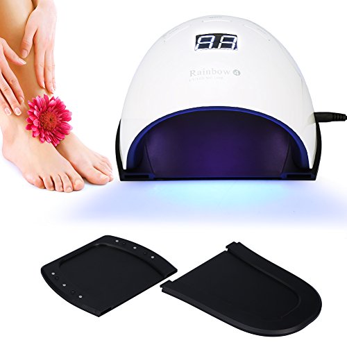 48W UV LED Nail Lamp with 3 Timer Settings & Smart Sensor - Professional Manicure Pedicure Dryer for Gel Polish Curing - Detachable Tray for Fingernails & Toenails - Perfect for Home Salon & Nail Art DIY