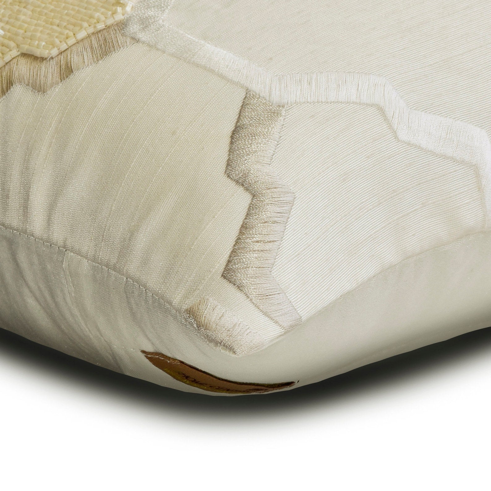 Aafreen Ivory Jacquard Lumbar Pillow Cover - Elegant Home Decor for Sofa, Bed & Couch - Perfect for Living Room, Bedroom & Office