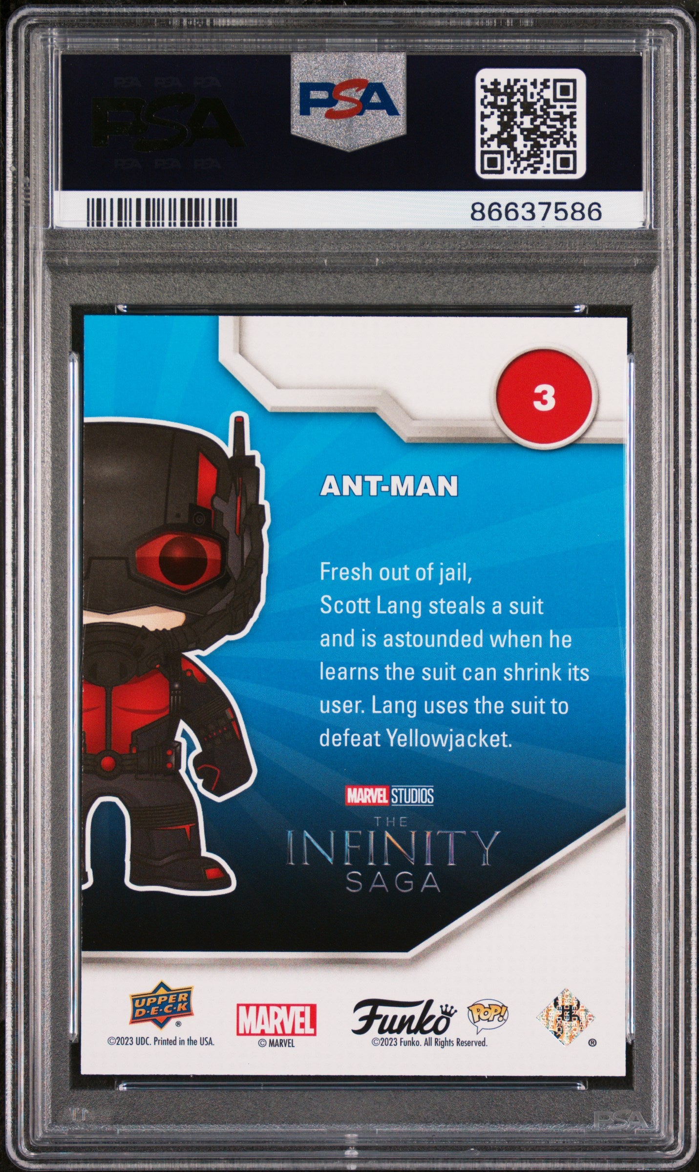 2023 Upper Deck Funko Pop Marvel Ant-Man Convention Exclusive #3 PSA 10 Graded Collectible - Perfect for Marvel Fans & Comic Book Collectors