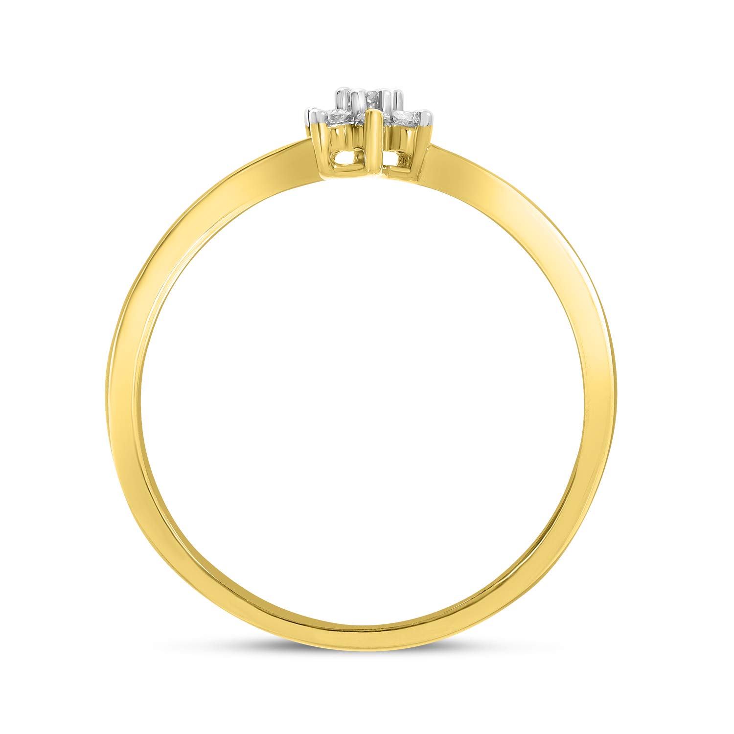 10K Yellow Gold Diamond Cluster Ring for Women - Elegant Wedding, Engagement & Anniversary Jewelry Gift - Perfect for Special Occasions & Everyday Wear