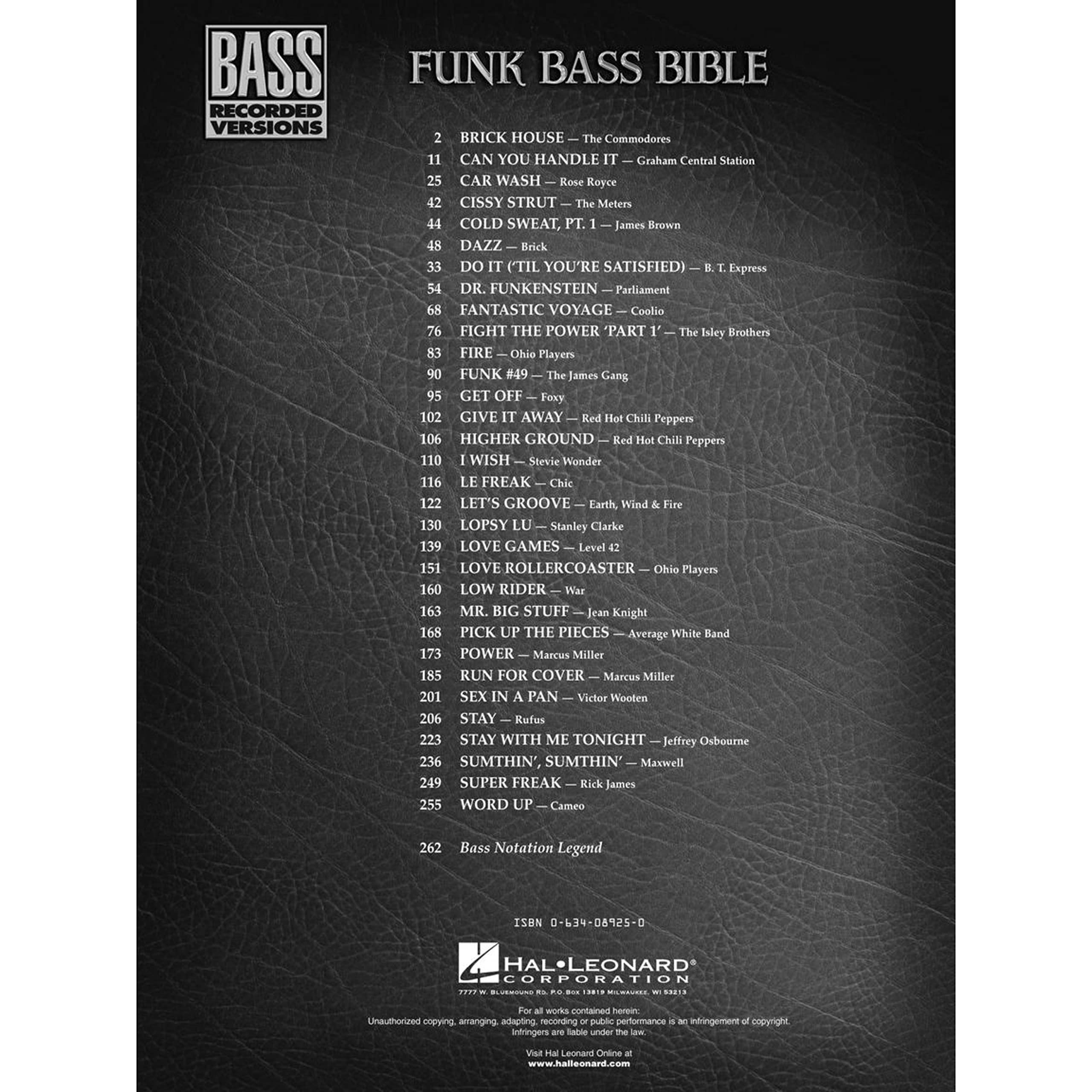 Funk Bass Bible – Hal Leonard Sheet Music Songbook | 32 Classic Funk Songs with Accurate Bass Transcriptions & Tabs | Essential Funk Basslines for Beginners to Advanced Players (Bass Recorded Versions) – Perfect for Practice, Performances & Music Education