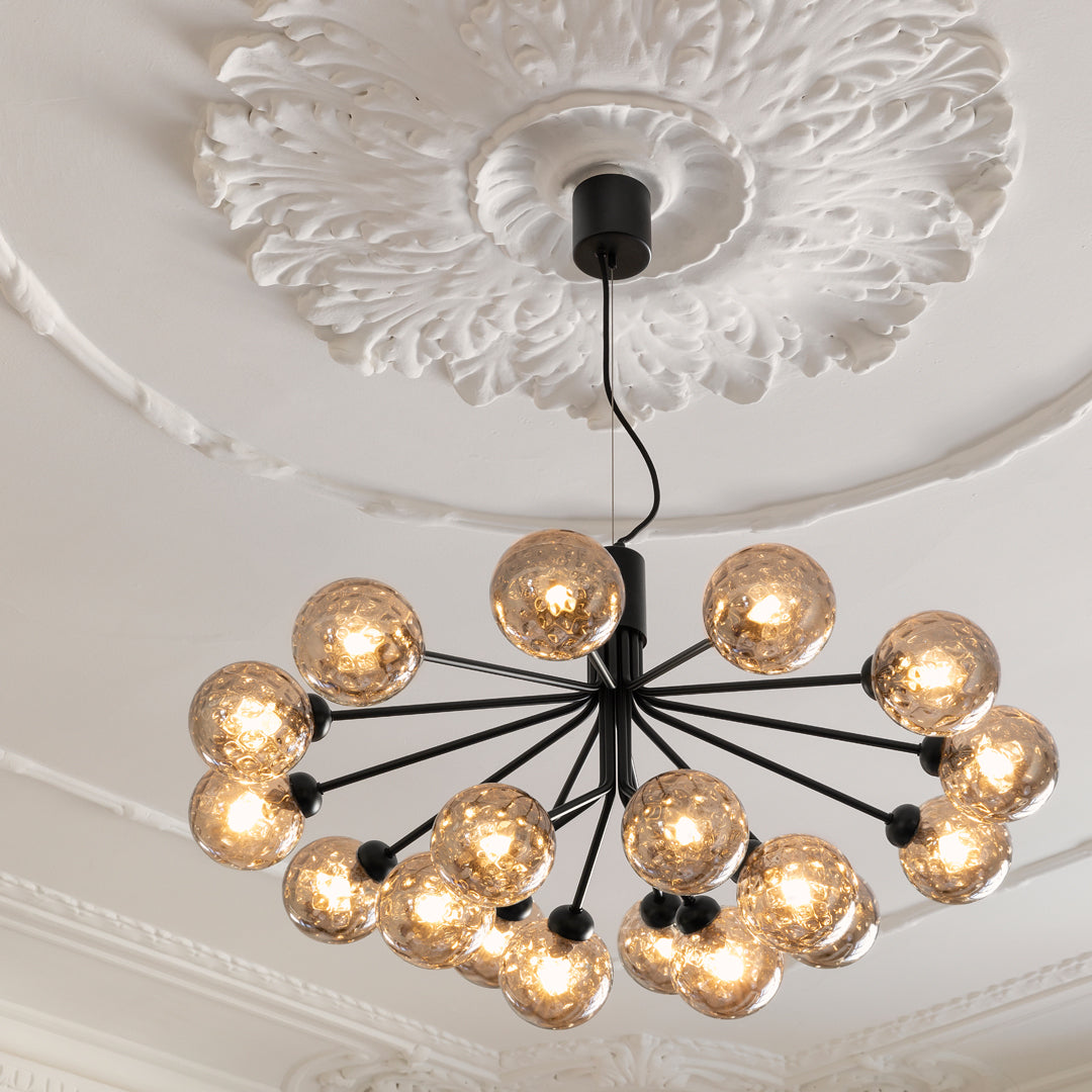 Apiales 18-Light Modern Crystal Chandelier - Elegant Dining Room Lighting Fixture for Home Decor | Perfect for Living Room, Bedroom, or Entryway