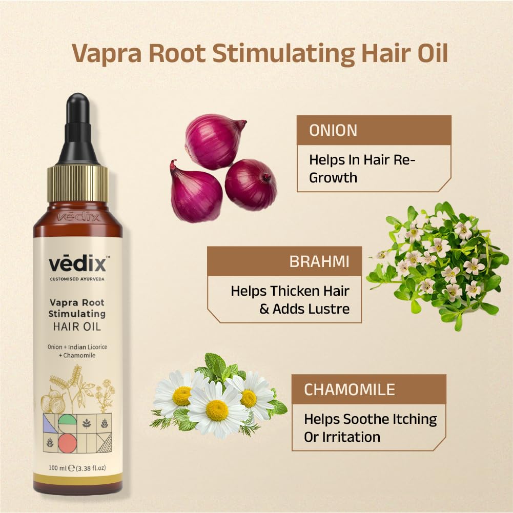 Vedix Ayurvedic Hair Growth Kit - 5 Product Set for Normal, Dry Scalp & Wavy Hair | Natural Hair Oil, Shampoo, Serum, Mask & Conditioner | Promotes Healthy Hair Growth & Scalp Care | Perfect for Daily Hair Routine & Ayurvedic Treatment