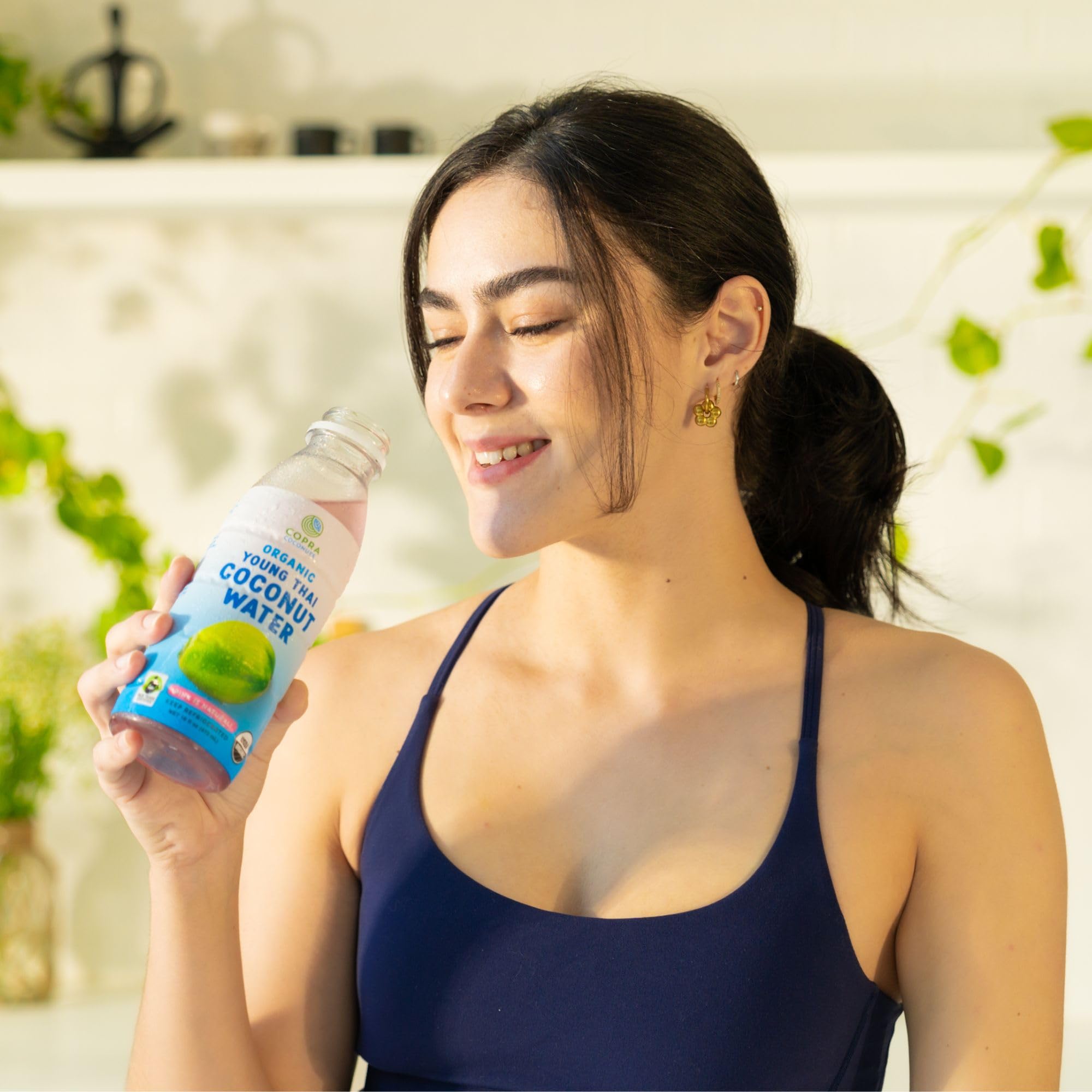 Organic Frozen Young Thai Coconut Water - 100% Pure, Vegan, Non-GMO, Gluten-Free | Case of 6 x 16oz Bottles | Perfect for Hydration, Smoothies & Post-Workout Recovery