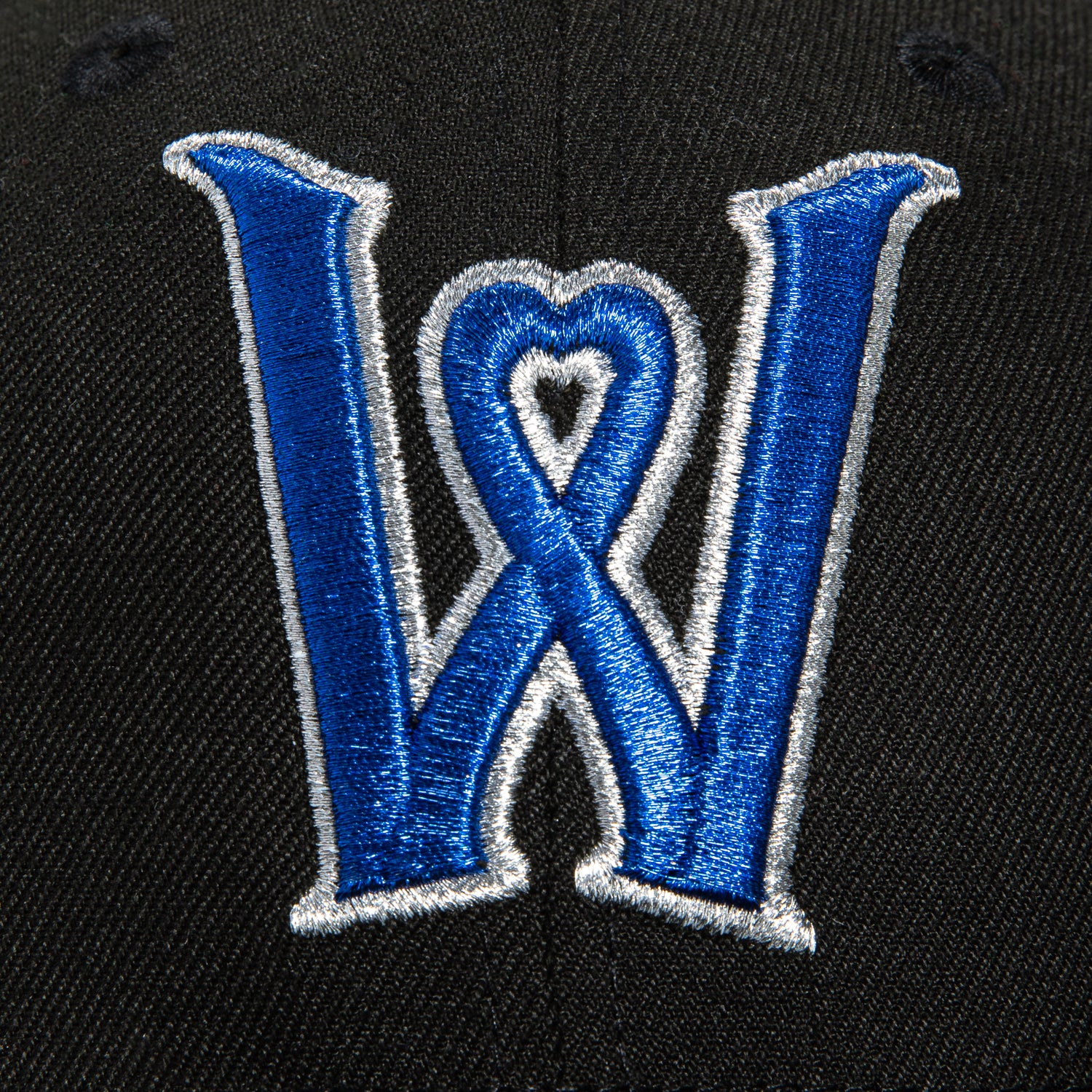 New Era 59Fifty Worcester Woo Sox Inaugural Season Patch Hat - Black, Royal, Metallic Silver - Official Baseball Cap for Fans & Collectors - Perfect for Games, Sports Events & Casual Wear
