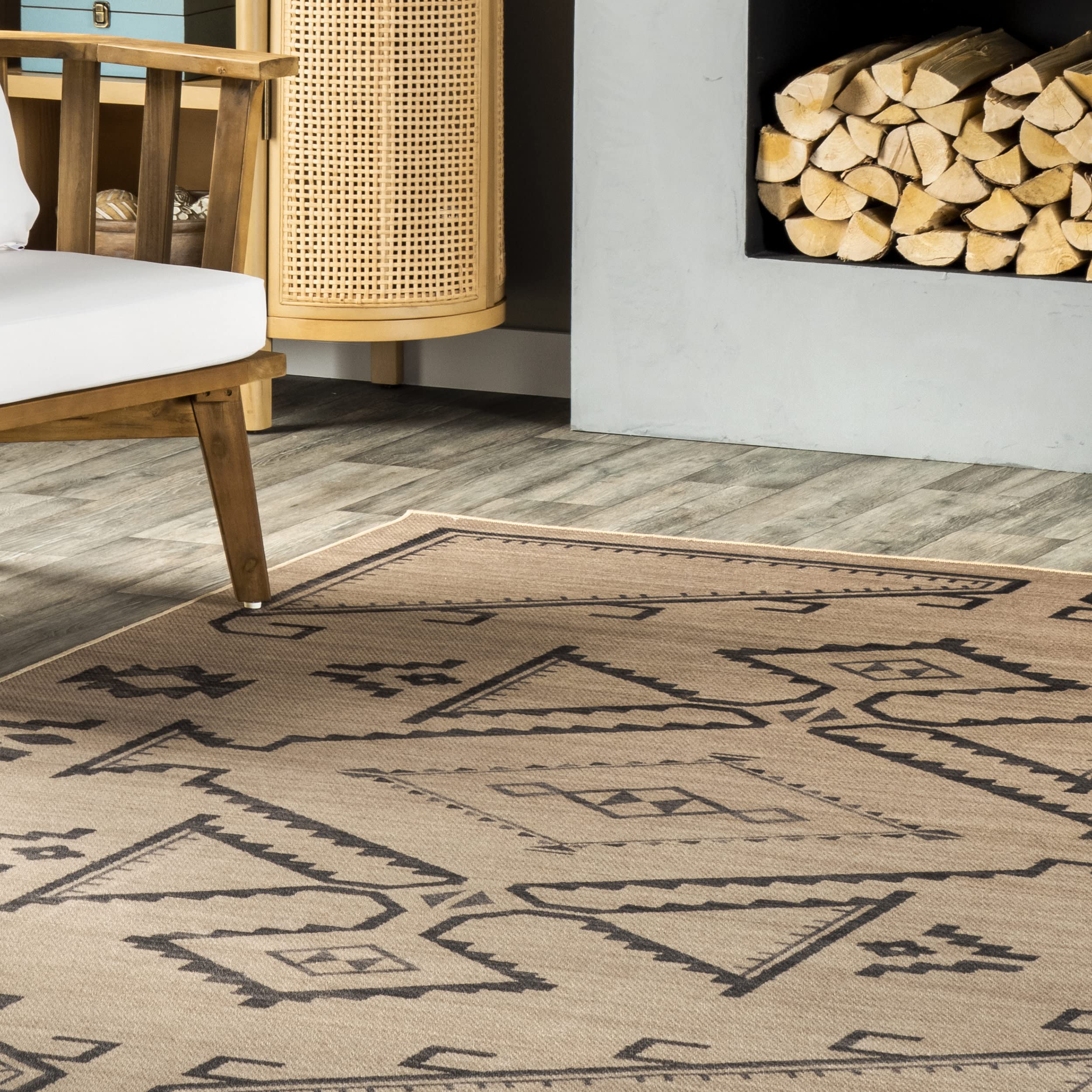 nuLOOM Lauren Liess Audriana Washable Jute Area Rug 8x10 Natural - Perfect for Living Room, Bedroom & Boho Home Decor