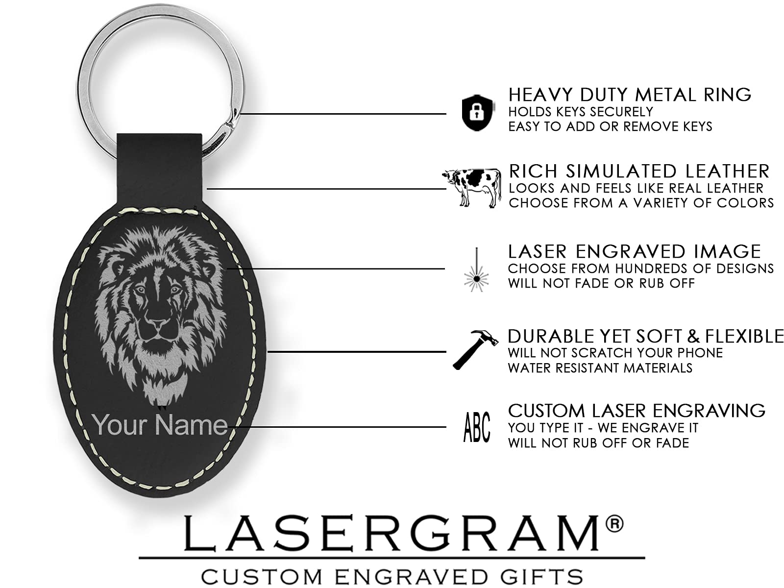 Personalized LaserGram Oval Keychain with Archer Man Design - Custom Engraving for Gifts, Home & Office Keys, Travel Accessories