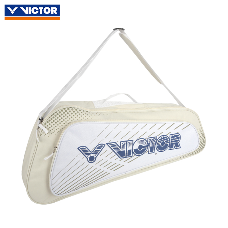 Victor BR2103H White Badminton Sports Bag (3-Piece Set) - Perfect for Badminton Tournaments, Training & Gym Storage