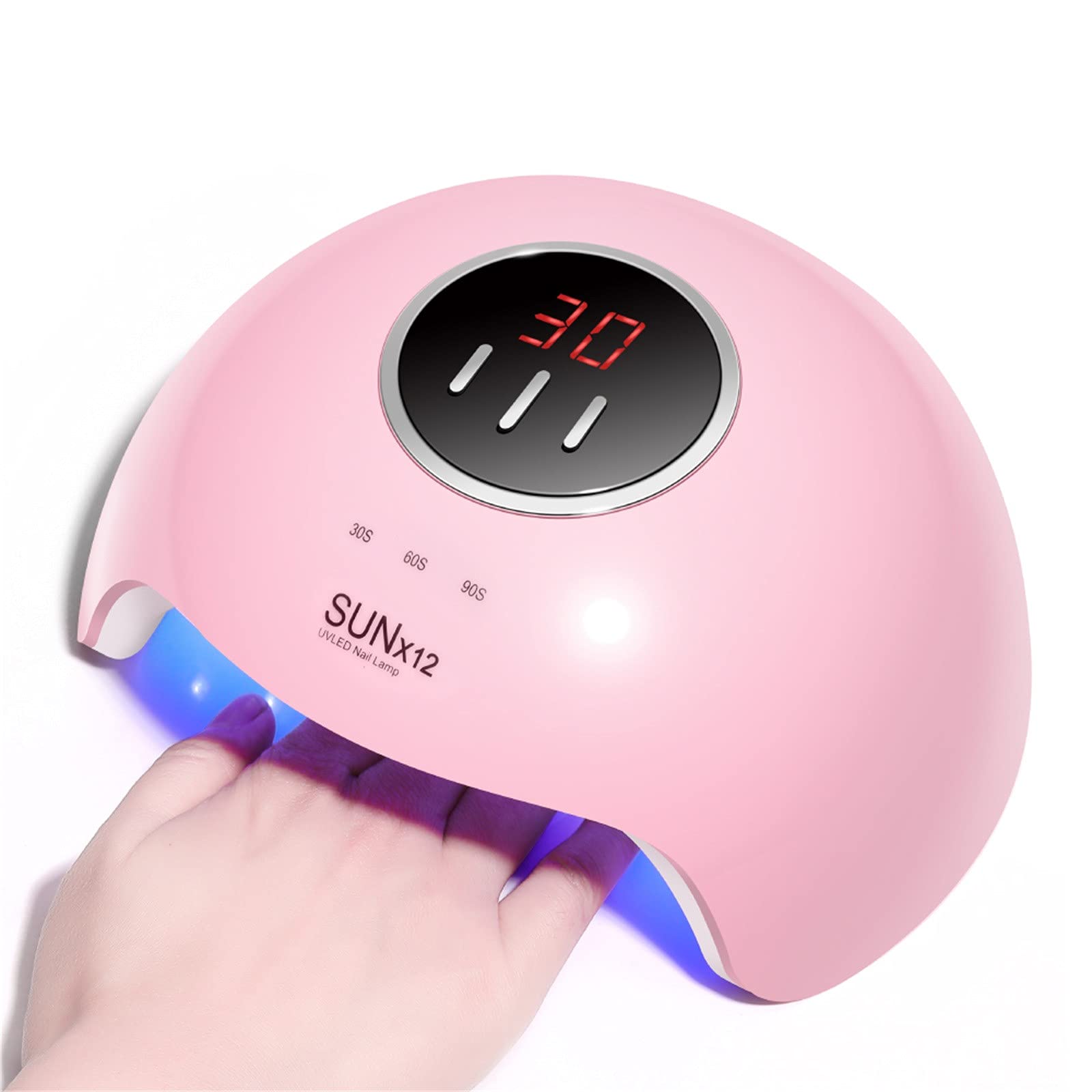 54W UV LED Nail Lamp - Professional Gel Polish Dryer with Auto Sensor, Fast Curing for Home & Salon Use | Perfect for Manicures, Pedicures & Nail Art Designs (Pink) | Great for DIY Nails, Spa Treatments & Professional Nail Services
