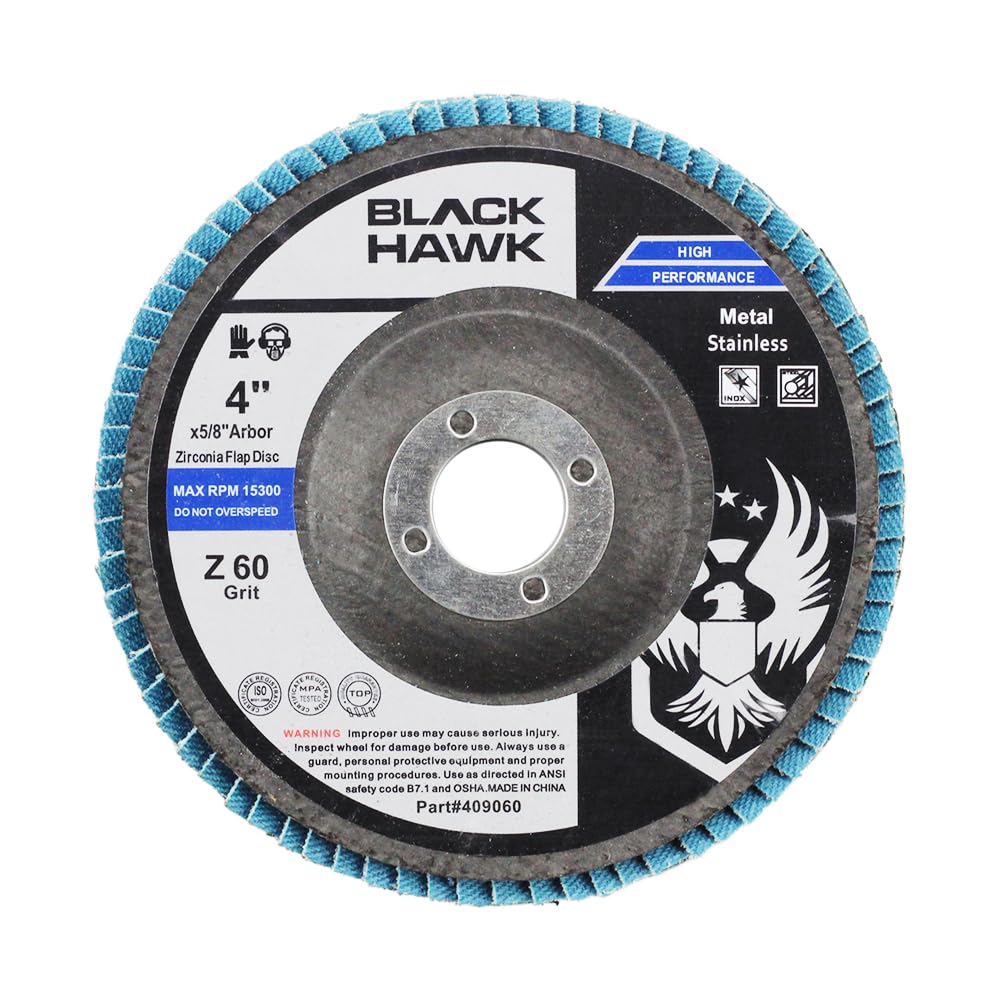 4 Inch Zirconia Abrasive Flap Discs (10 Pack, 60 Grit) - 4