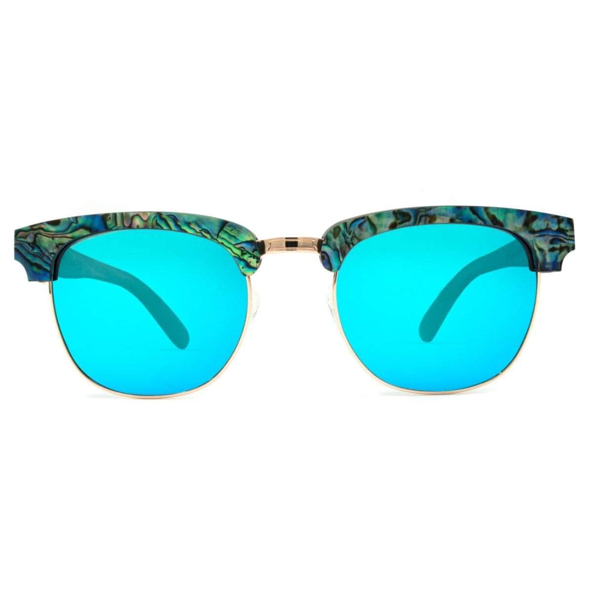 Yachtmaster Abalone Shell Polarized Sunglasses for Men & Women - Ice Blue Lens UV400 Protection - Perfect for Boating, Fishing & Outdoor Activities