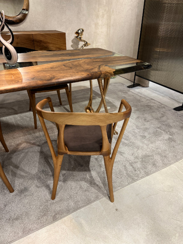 Premium Solid Walnut Dining Chair - Italian Style Luxury Wooden Chair for Home, Restaurant & Office - Elegant & Durable Seating Solution