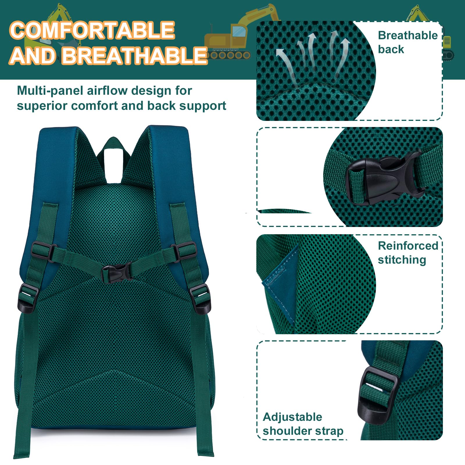 LOIDOU Kids Backpack for Boys & Girls - Durable Preschool & Kindergarten School Bag with Lunch Box Set - Perfect for School, Travel & Daily Use