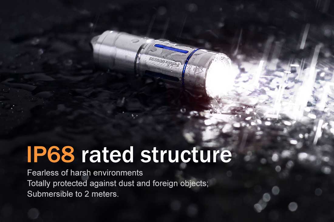Fenix UC02SS USB Rechargeable Mini Keychain Flashlight - Compact EDC Light for Camping, Hiking & Emergency Use