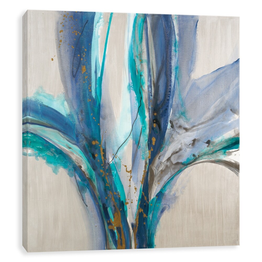 Alchemy Silver Metallic Canvas Wall Art - 30x30 Inches Modern Abstract Painting - Multi-Color Home Decor for Living Room, Bedroom & Office