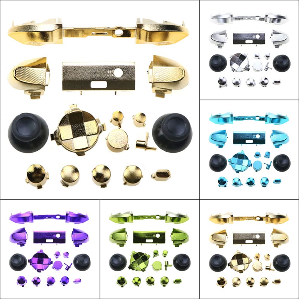 Chrome Red Xbox Series X/S Controller Button Replacement Kit - Full Set Analog Stick, Bumper, Trigger, D-Pad, RT LT RB LB ABXY & Power Buttons | Gaming Accessories for Enhanced Gameplay & DIY Mods