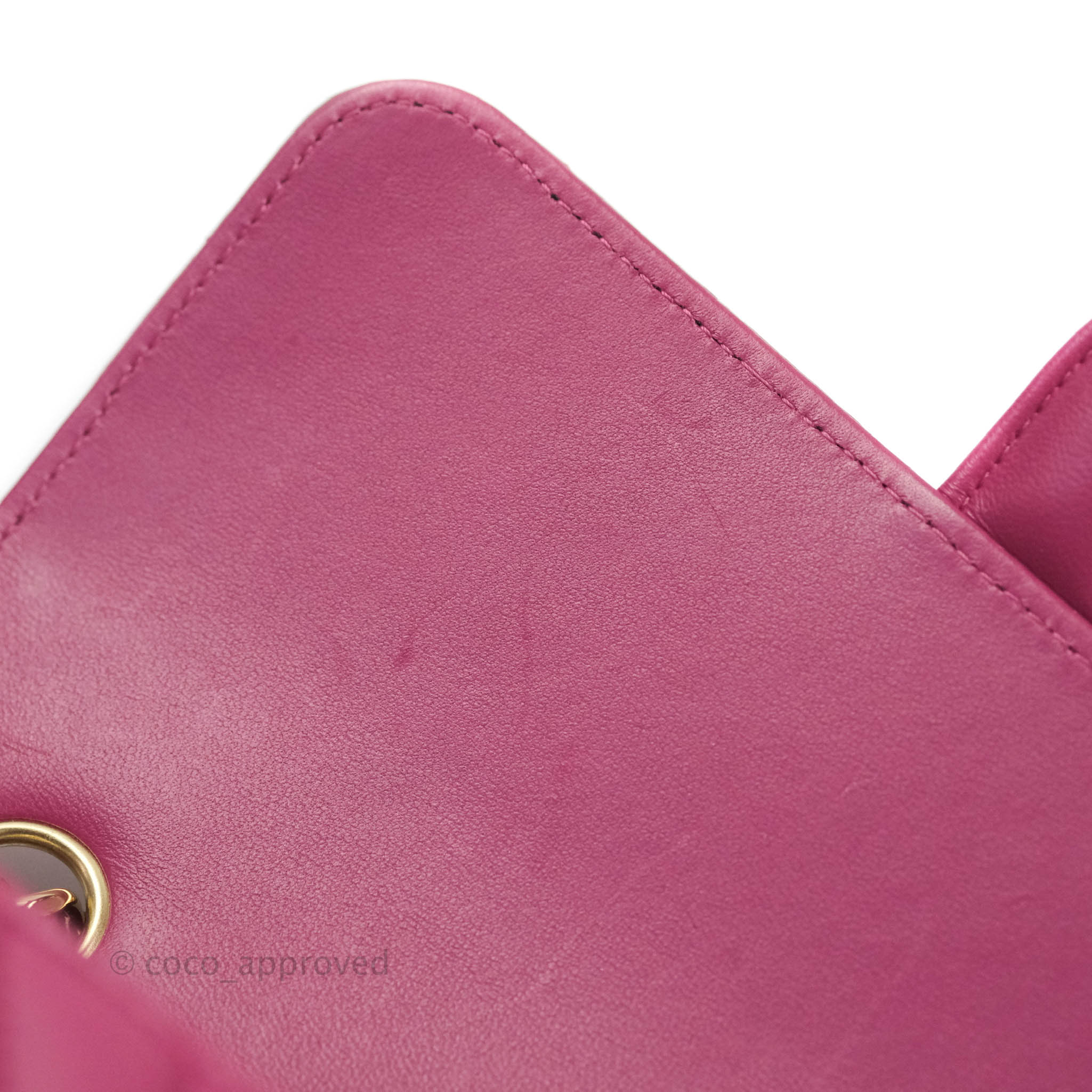 Chanel Chevron Mini Rectangular Lambskin Flap Bag in Dark Pink with Gold Hardware - Perfect for Evening Events & Luxury Fashion Accessories