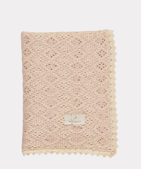 BEBE ORGANIC CROCHET BLANKET - Soft Handmade Baby Blanket for Boys & Girls - Hypoallergenic & Breathable - Perfect for Nursery, Stroller, Swaddling & Photo Props