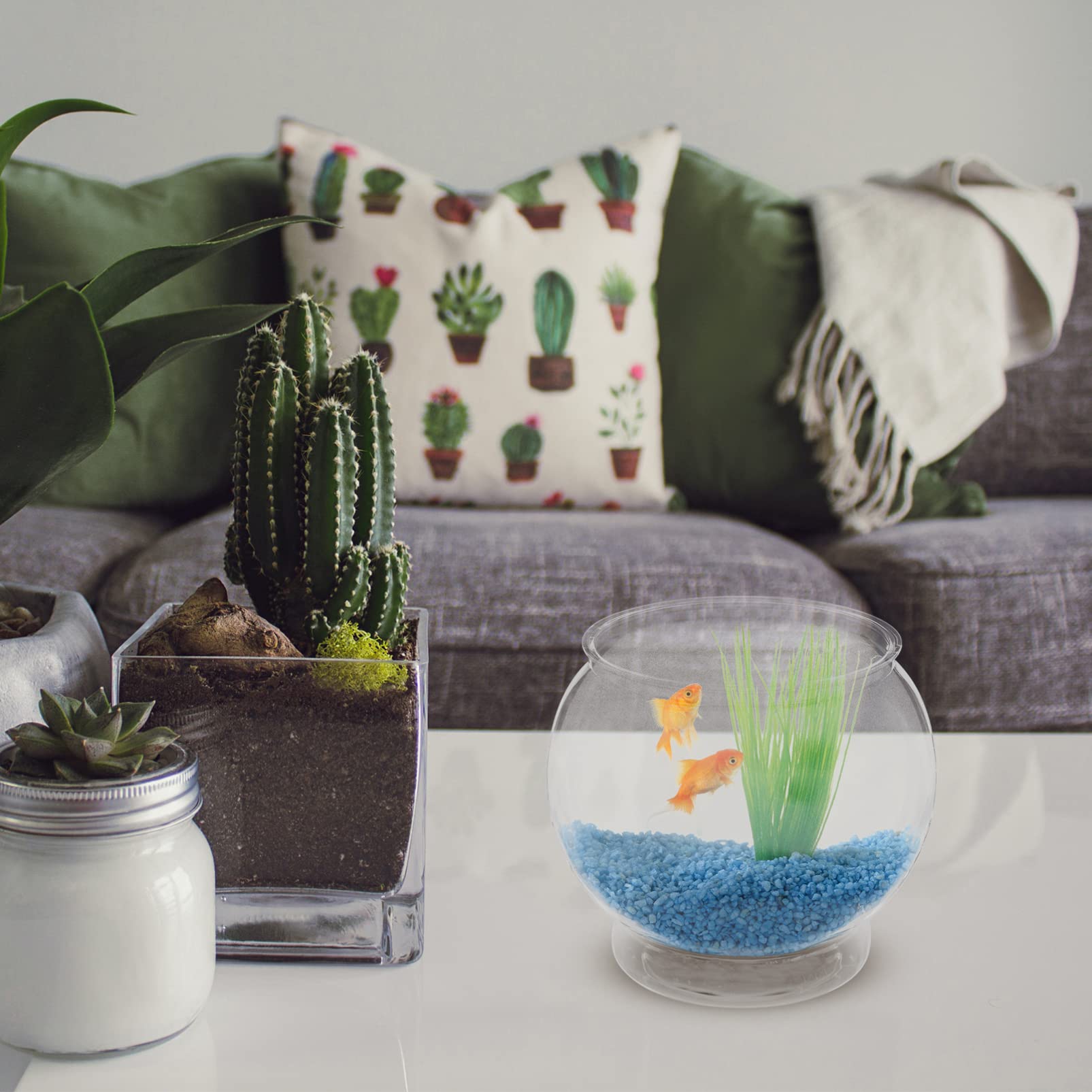3-Piece Clear Glass Vase Set - Round Fish Bowl, Terrarium & Candle Holder - Multi-Functional Bubble Bowl for Flowers, Plants, Goldfish or Home Decor - Perfect for Office, Living Room & Wedding Centerpieces