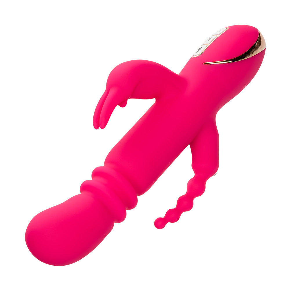 Jack Rabbit Signature Heated Silicone Triple Fantasy Rabbit Vibrator - Waterproof G-Spot & Clitoral Stimulator for Women - Perfect for Couples Play & Solo Pleasure