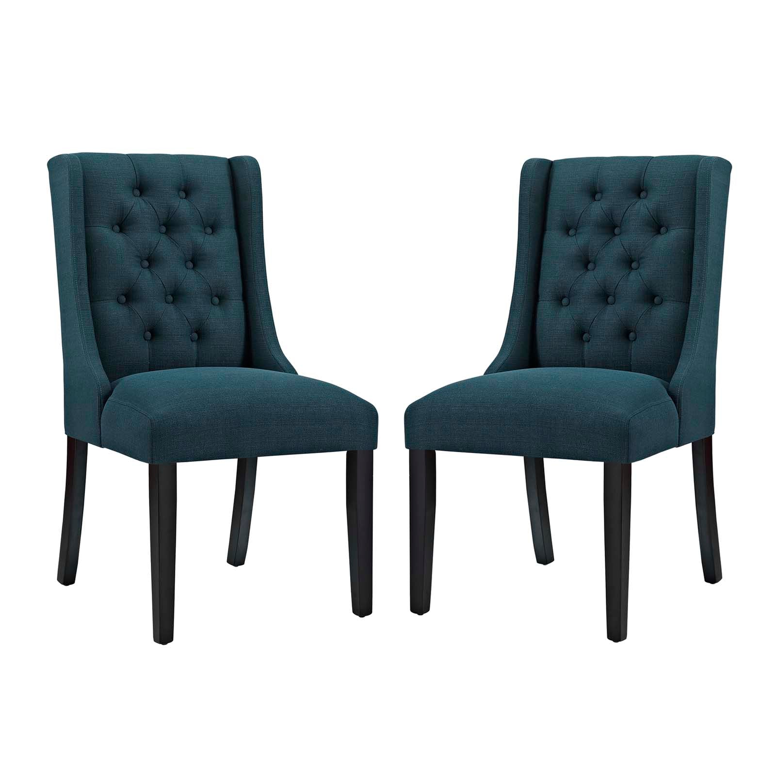 Baronet Fabric Dining Chairs Set of 2 - Modern Upholstered Kitchen & Dining Room Chairs for Home, Restaurant, and Office Use