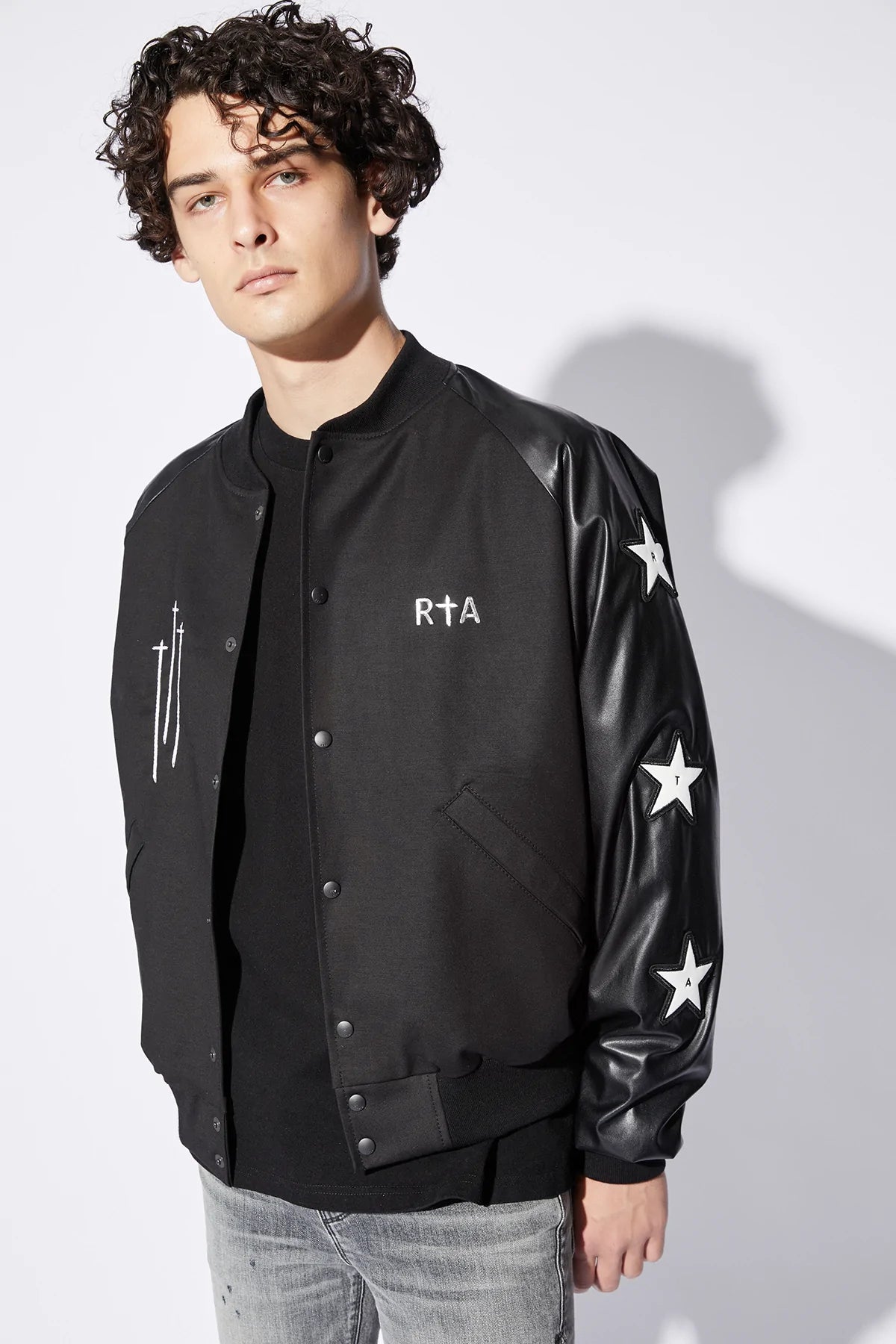 RtA Atticus Varsity Jacket - Vintage Style Baseball Jacket for Men | Fashionable Letterman Jacket for Casual Wear & Street Style Outfits