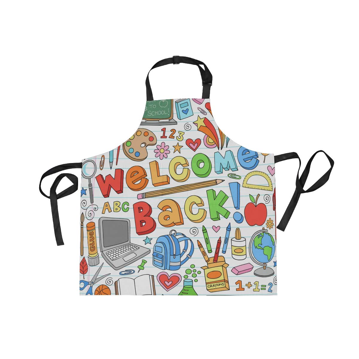 Adjustable Neck Strap Apron with 2 Pockets - Durable Cooking, Grilling & Gardening Apron for Men & Women - Perfect for Back to School, Classroom, Baking, BBQ and Outdoor Activities